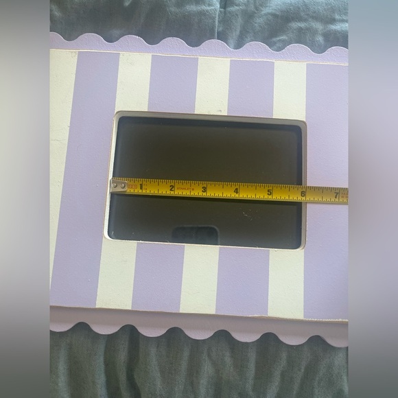 New Arrivals Inc Picture Frames Purple White Baby Room Scallop Polka Dots Stripe - Picture 3 of 8